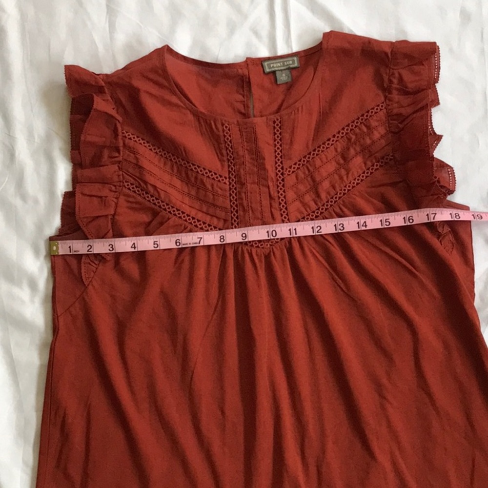 J. Crew Rust Ruffle Top - Picture 3 of 5